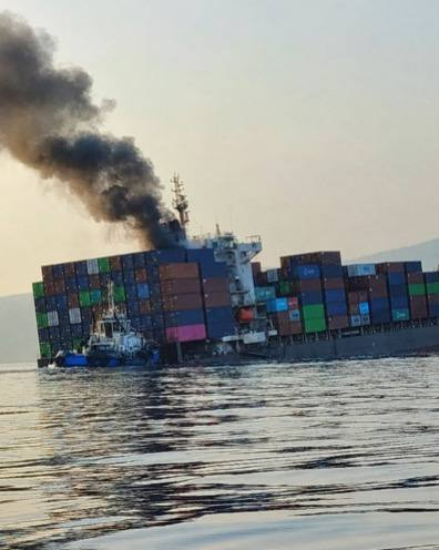 Flash: A UAE container ship sank this morning in the southern corridor of the Strait of Hormuz after being hit by an Iranian cruise missile.