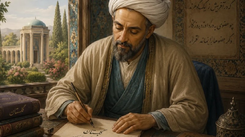 آیینه روز (مهردادخدیر): باب پنجم حکایت چهارمبا سعدی در گلستان : جنگجویان به زورِ پنجه و کتف / دشمنان را کُشند و خوبانْ دوست🔹این حکایت را با خوان