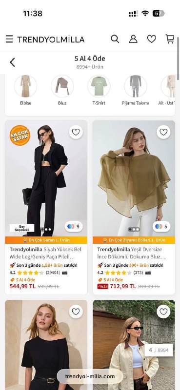 Turk shop: برند ترندیول میلا یکی از برند های خوش قیمت و با کیفیت ترکهاز این لینک ۵ تا محصول انتخاب کنید و فقط پول ۴ تا رو پرداخت کن