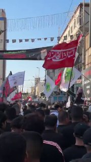 דגל "הו נוקמי ח'אמנאי" הונף בדרך לחראם של האימאם חוסיין
