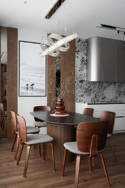 Реализованная кухня-гостиная с прихожей площадью 54,3 м . Проект был реализован хозяевами самостоятельно с вниманием к деталям и следованием первон... - изображение 2 - гостиная, выразительным, реализованная