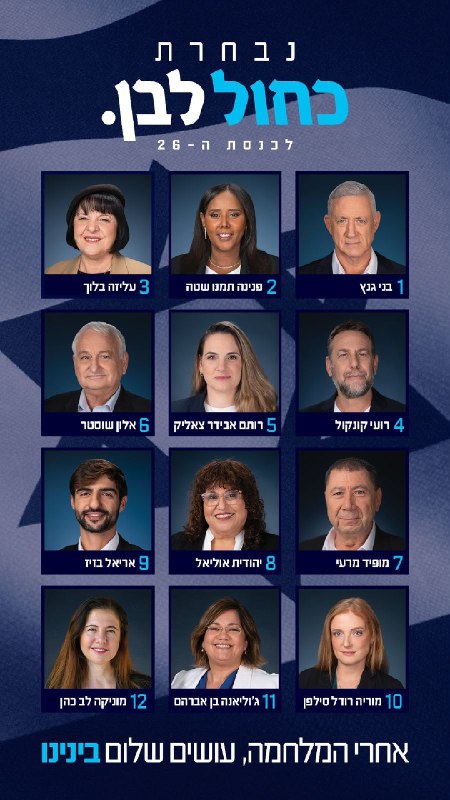 ירוץ עד הסוף? בני גנץ הציג את רשימת כחול-לבן לכנסת