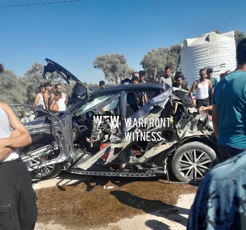 ️🇮🇱🇵🇸 מכונית שנייה (להיום) נפגעה על ידי מזל"ט של צה"ל בחאן יונס, עזה.