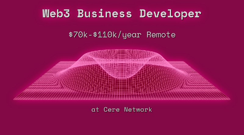 Web3 Business Developer $70k - $110k Remote at Cere Network