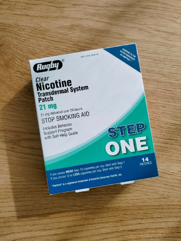 Никотиновый пластырь Rugby (США) — 14 пластырей по 21 мг никотина — фото 1