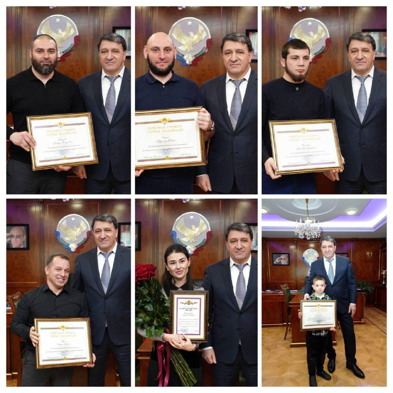 Мэр Махачкалы Джамбулат Салавов встретился с горожанами, спасшими людей в чрезвычайных ситуациях фото