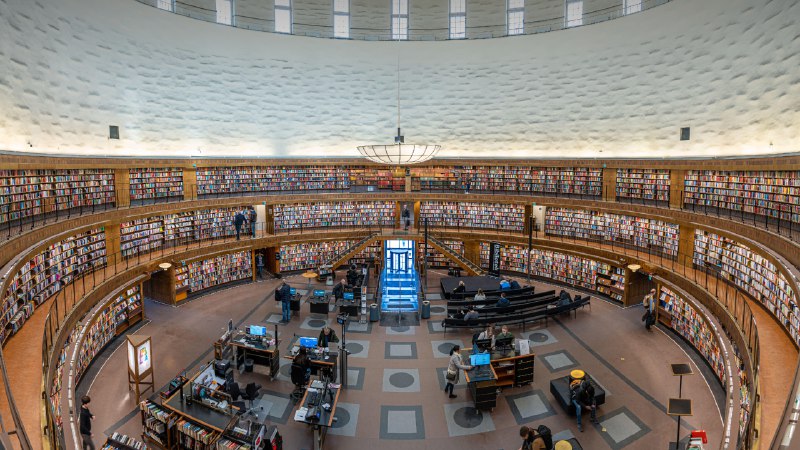 A global chapterInterior of the Stockholm Public Library, Sweden (© Andrei Hrabun/Alamy)
