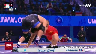 היאבקות אליפות העולם; הקו והסימן של פרדין לרזא קאיאלופ פרדין הדיאטי ניצח בסיבוב השני של 130 ק"ג בתוצאה מצוי…