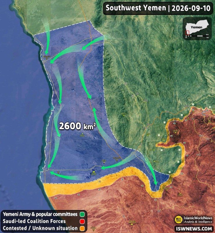 גדול: החות'ים בתימן כבשו את מוח'ה וסחפו כ-2,600 קמ"ר של מערב תימן במתקפה מהירה על החוף.