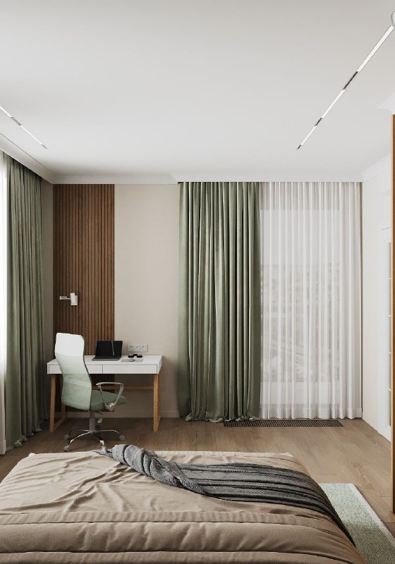 Спальня 17,5 кв.м Кабинет 12,1 кв.м Детская 12,1 кв.м из проекта жклегендарныйквартал Дизайнер Алина - изображение 2 - спальня, кабинет, детская