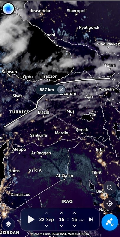 Image from a post by Прогноз землетрясений по космоснимкам облачности | Earthquake prediction using satellite cloud images
