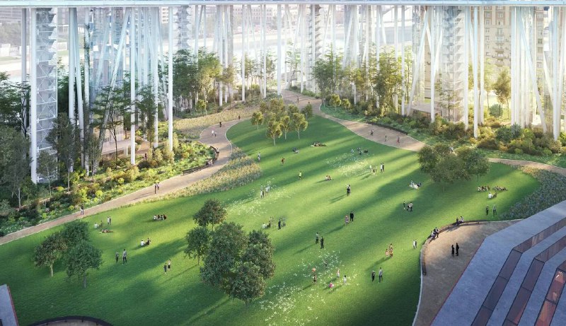 Бадаевский дом, который парит над городом Проходил мимо жк Бадаевского и остановился Монтаж опор будущих парящих подъездов впечатляет. Колонны высо... - изображение 2 - это, бадаевский, колонны