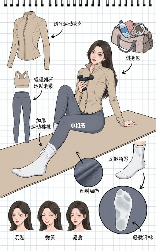 ☃️角色设定拆解图——冬日少女1️⃣ 加绒瑜伽服 + 长筒靴：瑜伽垫上是舒展松弛的运动系美女2️⃣ 牛仔外套 + 大毛领：镜头前是裹着软乎乎毛领的韩系甜妹3️⃣ 毛绒大衣 + 奶茶色围巾：站在巷口是自带柔光的温柔姐姐提示词如下：Role(角色设定)你是一位顶尖的游戏与动漫概念美术设计大师(concept Artist)，擅长制作详尽的角色设定图(character sheet)