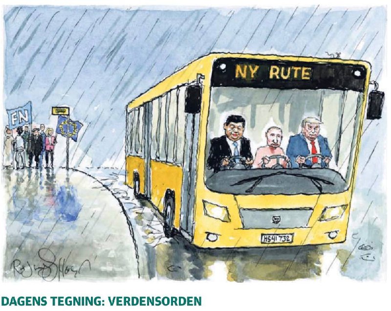 העיתון הדני Jyllands-Posten דואג כי שלושה נהגים בעולם ייקחו את האוטובוס בכיוון השני, מה שמשאיר את האיחוד הא…