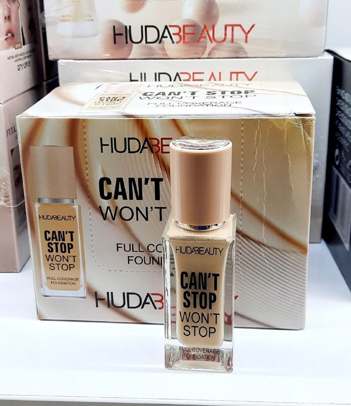 💄لوازم آرایشی و بهداشتی گناوه بیوتی 💅: کرم پودر هدی بیوتی Cant StopHuda Beauty کیفیت عالی ✅جین ۱۲ عدد