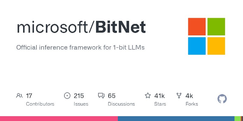 GitHub - microsoft/BitNet: Official inference framework for 1-bit LLMs