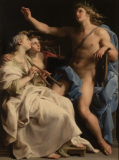 Pompeo Batoni"Apollo, Music and Geometry"1741 #BatoniThe son of a well-known goldsmith, Pompeo Batoni established himself at the European level as a painter of portraits and subjects of a religious, historical, and mythological nature. His prices soon beca