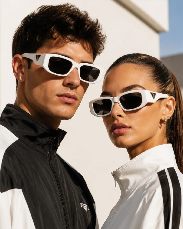 توییتی: 🕶 عینک اسپرت PRADA ( فریم سفید ) کد 6523✔️ دارای فیلتر UV400✔️ جنس و رنگ فریم استات (کائوچو) سفید✔️ رنگ عدسی عینک: دودی 