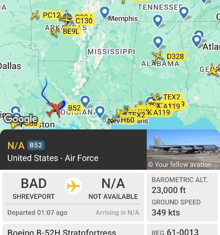 🚨 פעילות מפציץ B52 במדינת לואיזיאנה