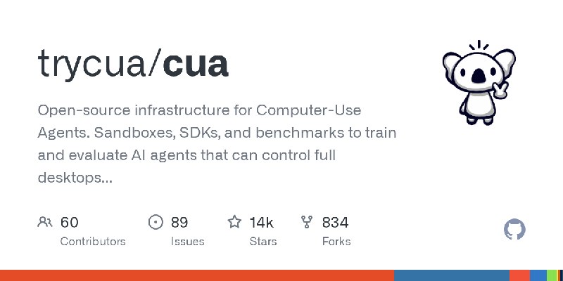 GitHub - trycua/cua: Open-source infrastructure for Computer-Use Agents. Sandboxes, SDKs, and benchmarks to train and evaluate…
