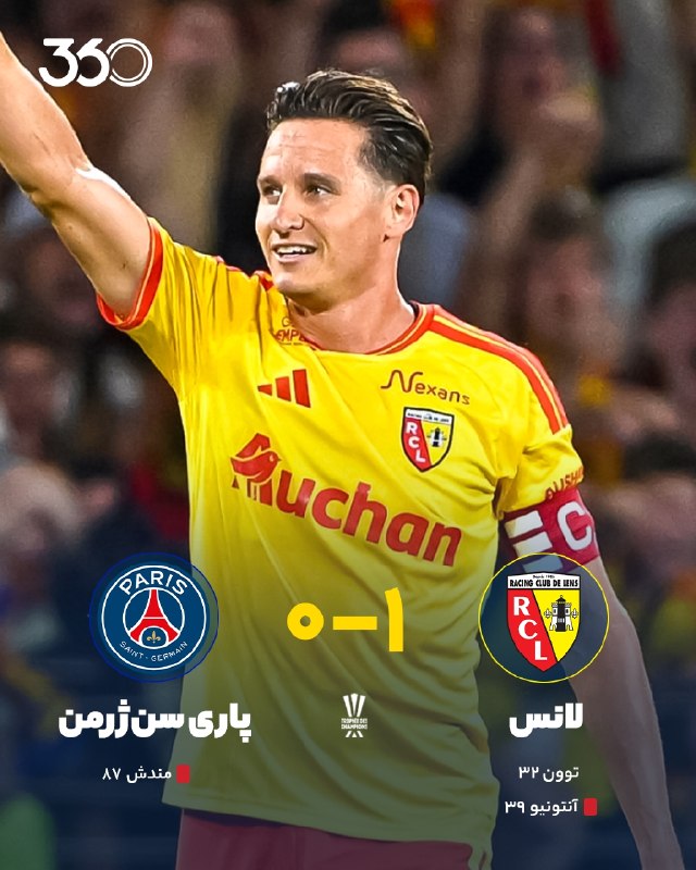 فوتبال ۳۶۰ ✔: کم‌تجربگی داور با سوت بد‌موقع 🔸 لانس ۱-۰ پاری‌سن‌ژرمن🔸 🔴 دقیقه ۸۷ @Ft360_irلانس، جواب سوال میلیون دلاری فوتبال اروپا!✔️ 