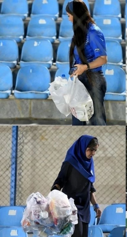 کانال هواداران استقلال(تاج): اصالت و فرهنگ هواداران استقلال 💙بعد از پایان بازی استقلال و سپاهان، هواداران آبی سکوها را تمیز و زبالهها را جمع کردند.@