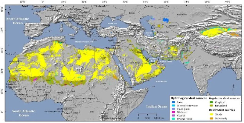 🔸 פרסום של 2025 World Atlas of Dust Centers על ידי חוקרים מאוניברסיטת טהראן