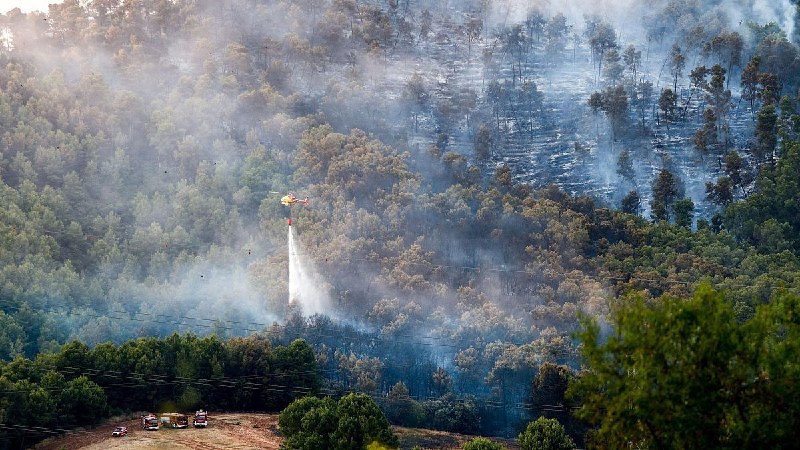 אש וגל חום בספרד; 40,000 תושבי קטלוניה תפסו מחסה בבתיהם