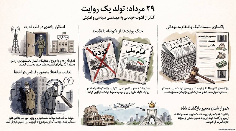 مصدق به روايت تاريخ و اسناد: روزشمار کودتای 28 مرداد، بیست و نهم مرداد@mohammadmosaddegh