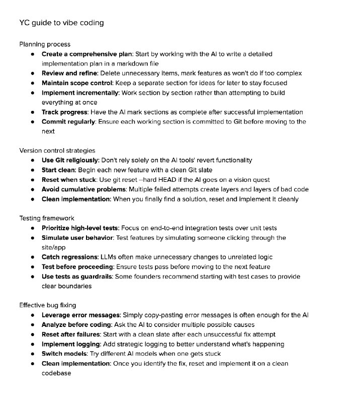 【收藏级】Y Combinator 官方出品：Vibe Coding（氛围编程）实操指南 🚀最近 YC 整理了一份关于“Vibe Coding”的高质量指南