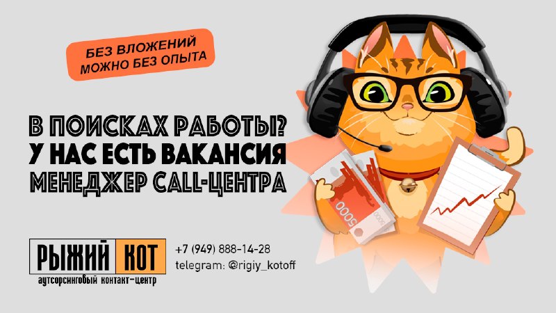 🐈требуется менеджер call-центра🐈 рассматриваем кандидатов любого возраста можно без опыта - всему об... - фотография - 1 