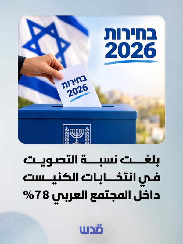 תרגום קודס אחוז ההצבעה בבחירות לכנסת בקהילה הערבית הגיע ל-78%.
