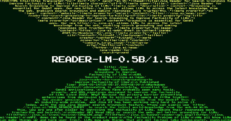 Reader-LM: Small Language Models for Cleaning and Converting HTML to Markdown