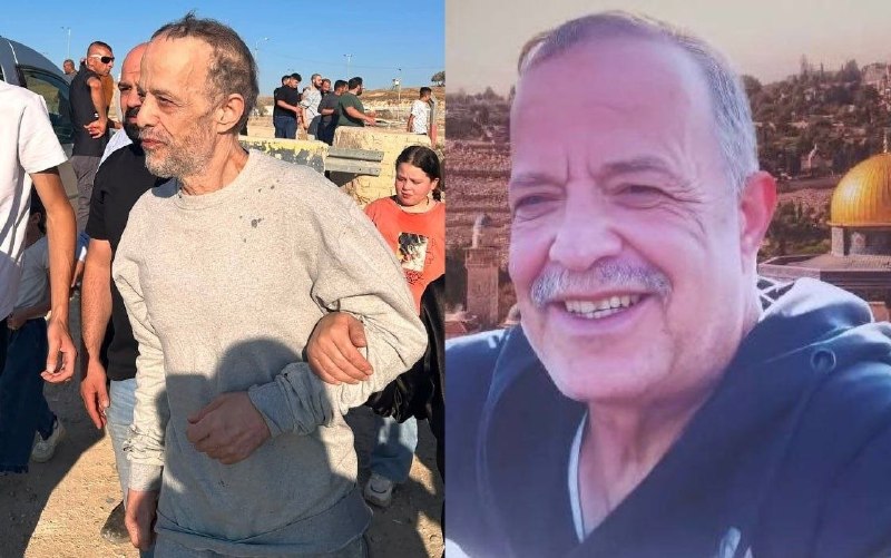 האסיר "חוסאם אל-רזה" שוחרר מהעיר שכם, לאחר ששהה שלוש שנים בבתי הכלא של הכיבוש.