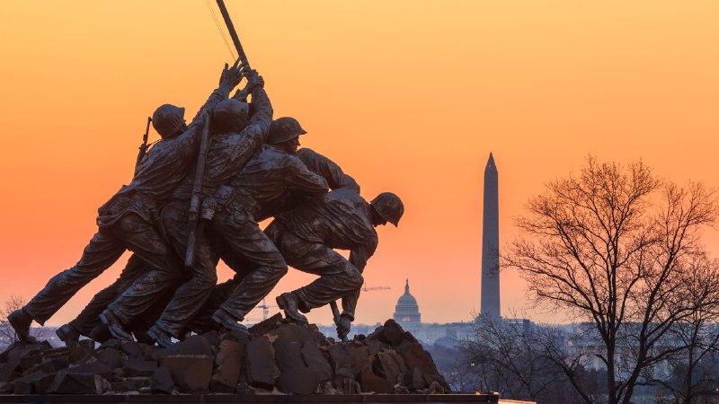 Honoring their serviceMarine Corps War Memorial, Arlington, Virginia (© f11photo/Shutterstock)