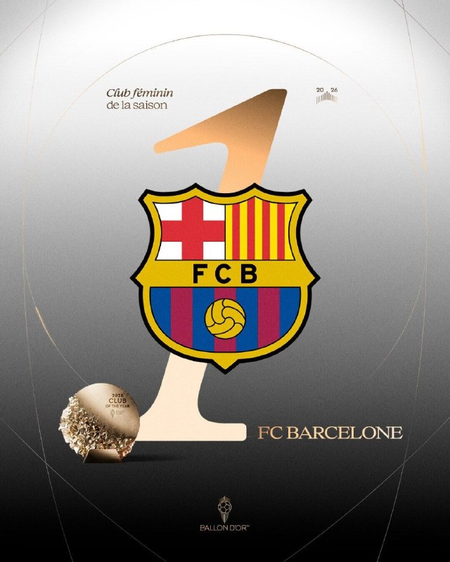 🔻برشلونة أفضل نادي نسائي في العالم لـ عام 2026