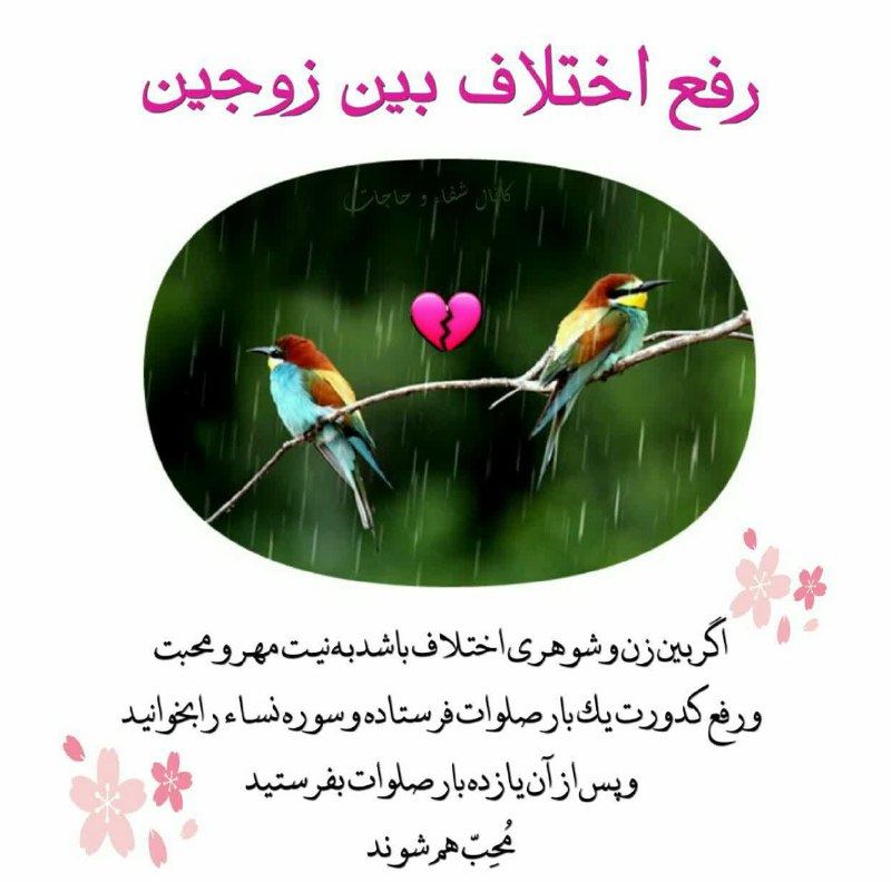 رنگت روخدااااایی‌ کن: #سوره_درمانے #ختومات_مجرب🍃🍂 رفع اختلاف زوجین 🍃🍂🖊 به نیت مهر و محبت چنینکنند بسیار مجرب است ↯⇦ یک صلوات⇦ سوره نساء⇦ یازده