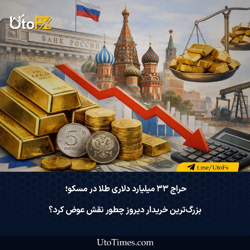 UtoFX | مرجع فاندامنتال فارکس و انس طلا: ✅ حراج ۳۳ میلیارد دلاری طلا در مسکو؛ بزرگترین خریدار دیروز چطور نقش عوض کرد؟ در یک نگاه🔹کاهش محسوس ذخایر: خروج ۱.۶ میلی