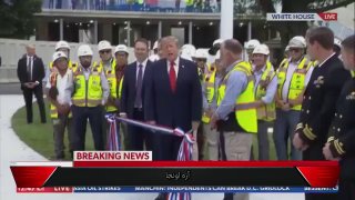 👈 Donald Trump inaugurated the landing site of the new White House helicopter at the opening ceremony, the landing area