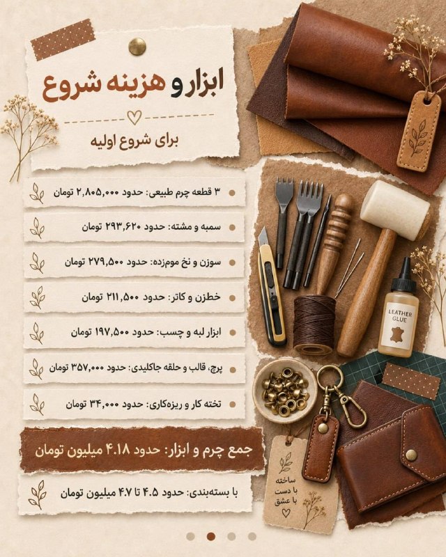 اخبار مرکزی: ♦️با کمتر از ۵ میلیون تومان هم میشه یه شروع شیک، کاربردی و ارزشمند داشت🤎‌🔹اگر به کارهای دست‌ساز علاقه داری، دوخت محصولات