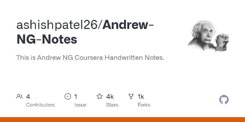 GitHub - ashishpatel26/Andrew-NG-Notes: This is Andrew NG Coursera Handwritten Notes.