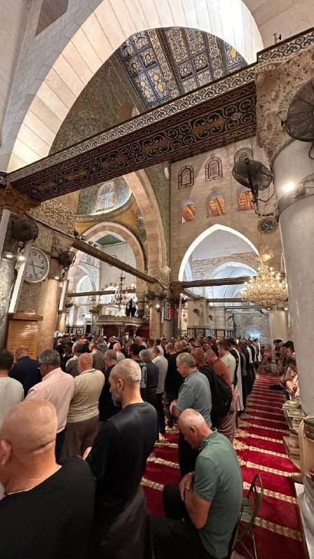 جهان تسنیم: اقامه نماز صبح در مصلای قِبَلی در مسجد مبارک الاقصی@JahanTasnimاقامه نماز صبح در مصلای قِبَلی در مسجد مبارک الاقصی@Jahan