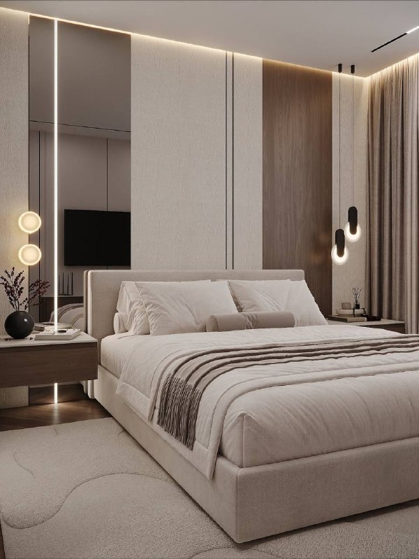 Спальня и небольшая зона для ребенка в однокомнатной квартире. Дизайнер - Айгуль Калимуллин - изображение 2 - спальня, небольшая, зона