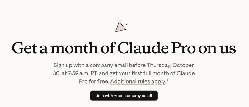 Claude发福利了！免费领取一个月Pro会员领取地址： claude.com/offers/oct-2025-free-month