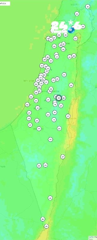 🇮🇱 תחזית מזג האוויר להיום: היום עוד ירידה קלה בטמפרטורות שיגיעו לממוצע העונתי. במפה צפי הטמפרטורות החזויו…