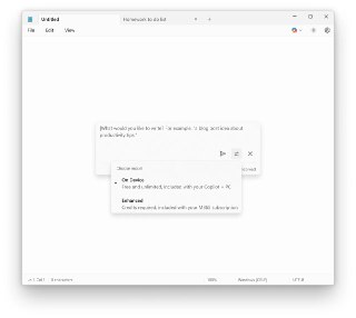 微软在Windows 11记事本上带来本地AI模型支持 可以生成/重写/总结文本等到目前为止 Windows 11 记事本应用提供的 AI 功能均需要调用云端模型，也就是使用 Microsoft Copilot AI 进行操作，当然这还存在使用限制而不是可以无限次调用 AI 模型。现在微软在记事本中带来本地 AI 功能的支持，如果用户使用的设备具有本地 AI 功能，那么不需要再登录微软账号和使用 Microsoft Copilot AI 生成内容。具体来说如果用户使用的设备附带 NPU 芯片或 NPU 单元