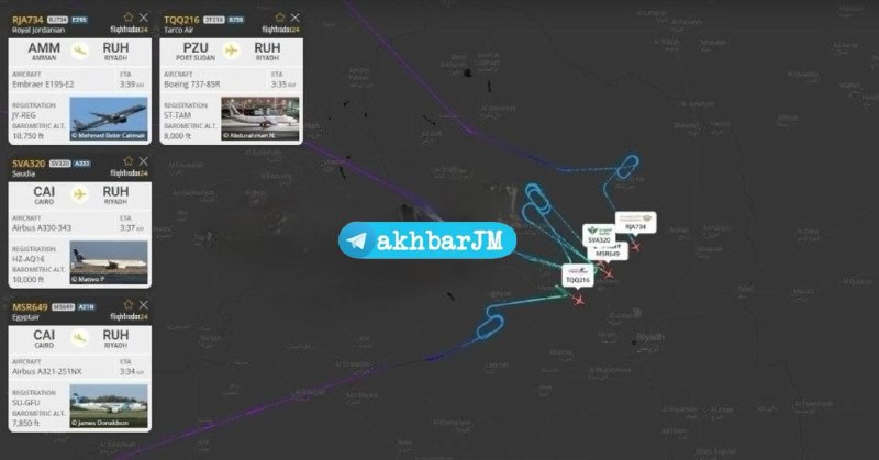 اخبار جبهه مقاومت: 🔴عبور موشک بالستیک یمنی از پدافند هوایی ریاض؛ موشک رهگیر پس از ناکامی، منفجر شد. 🇾🇪🇸🇦 @akhbarJM🔴توقف پروازهای ورودی به ر