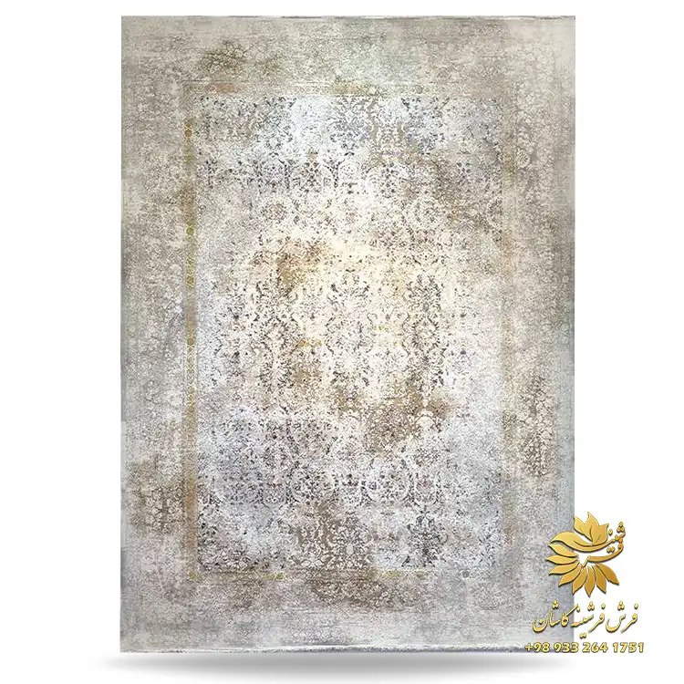 فرش فرشینه کاشان: فرش طرح جمیرا صدفی ، 1500 شانه طرح وینتیج♦️ خرید مستقیم از تولیدی ♦️فرش فرشینه کاشان#1500_شانه✅جنس خاب #اکرولیک_ویسکوز✅ن