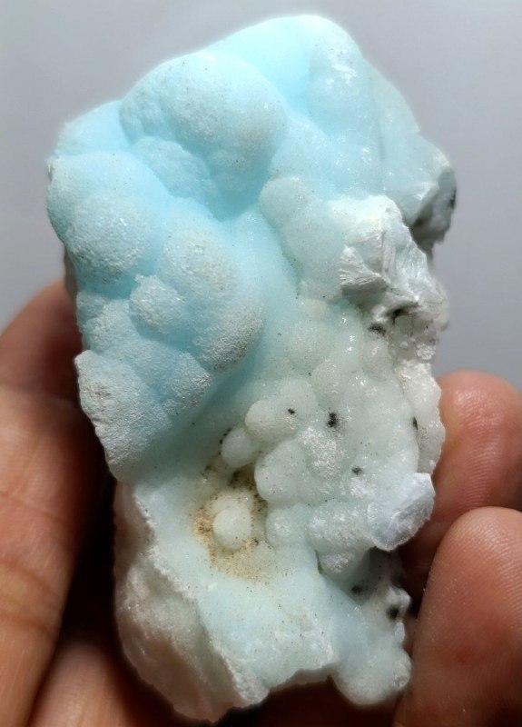 گالری سنگها و کانیهای راد: C2532راف فوقالعاده خاص و کمیابی از آراگونیت آبی بوتروئیدال با قندیلهای بینظیر و زیبا، نمونه ای خوشرنگ و نمایشگاهی 😍😍😍😍😍