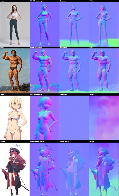 发现一个根据线条生成法线贴图的项目：🔸 项目地址：github.com/tori29umai0123/Line2Normalmap🔸 作者笔记：